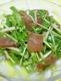 *水菜とまぐろのサラダ*-レシピのメイン写真