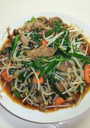 豚肉,もやし,ニラの焼肉のたれ炒め-レシピのメイン写真