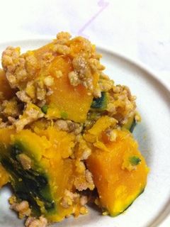 超簡単..丼で.12分.かぼちゃそぼろ煮-レシピのメイン写真