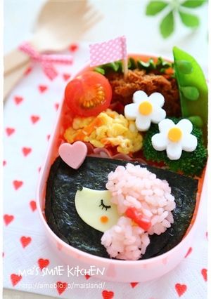 ふわふわヘアのプードルちゃん*キャラ弁-レシピのメイン写真