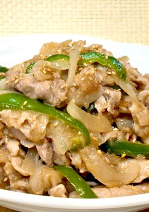 簡単時短夕飯弁当。豚肉のすりおろし林檎の照り焼き-レシピのメイン写真