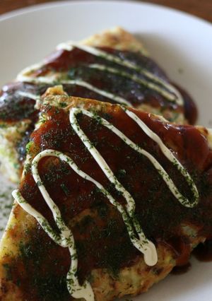 フライパン１つで２人分☆巨大お好み焼き-レシピのメイン写真