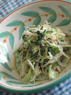 水菜と青梗菜のツナマヨボイルサラダ-レシピのメイン写真