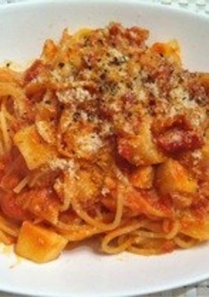 カブとツナのトマトソーススパゲティ-レシピのメイン写真