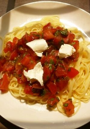 夏にぴったりブルスケッタの冷製スパゲティ-レシピのメイン写真