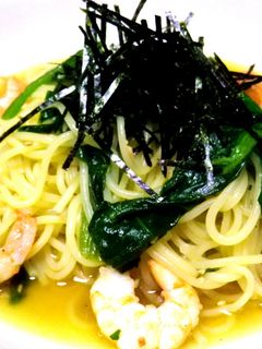 海老とほうれん草の和風スパゲッティー-レシピのメイン写真