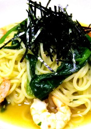 海老とほうれん草の和風スパゲッティー-レシピのメイン写真