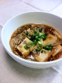 厚揚げ・長ネギのそぼろあんかけ-レシピのメイン写真