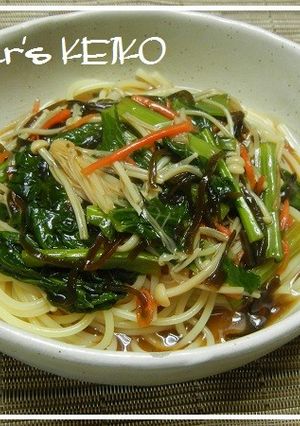 小松菜とエノキのあんかけスパゲティ-レシピのメイン写真
