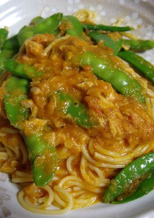 ☆ツナと絹さやのトマトパスタ☆-レシピのメイン写真