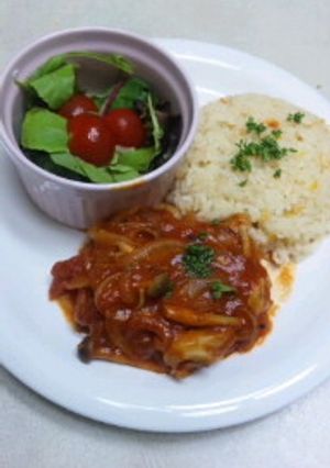 新たまねぎ御飯のアレンジ チキンプレート-レシピのメイン写真