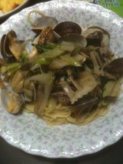 アサリとセロリ、ごぼうのパスタ-レシピのメイン写真