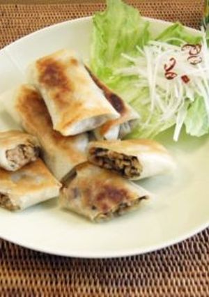 【ひしおで簡単！】肉みそで春巻き♪-レシピのメイン写真