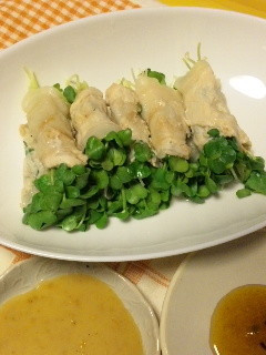 超簡単かいわれ大根豚肉巻きレンチン蒸し-レシピのメイン写真