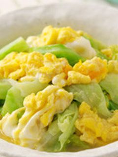 うどんスープで!キャベツの玉子とじ-レシピのメイン写真
