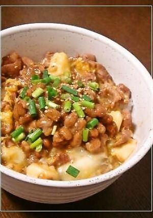 ボリューミー❀味噌ぶたチーズ納豆丼-レシピのメイン写真