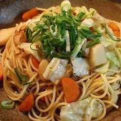 รูปของ じゃこと野菜の柚子胡椒スパゲティ
