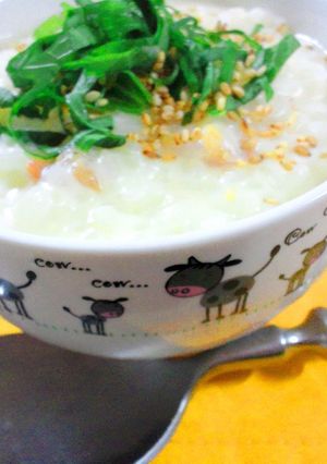 朝食に♪簡単ミルク梅チーズリゾット-レシピのメイン写真