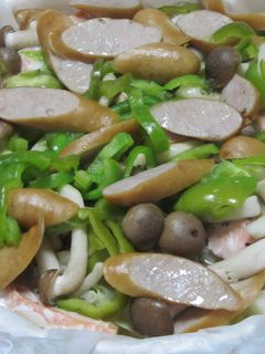 鮭とあるもの野菜の蒸し物-レシピのメイン写真