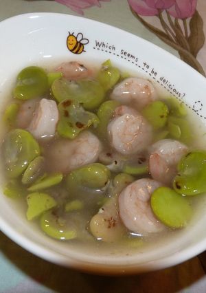 そら豆とむきえびの白だしあん-レシピのメイン写真