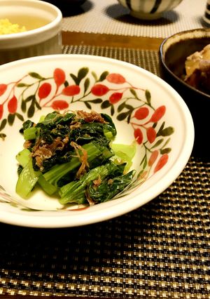 ルクエde小松菜のおかか和え♪お弁当に!-レシピのメイン写真