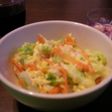 朝ごはん♪チーズとキャベツの卵丼