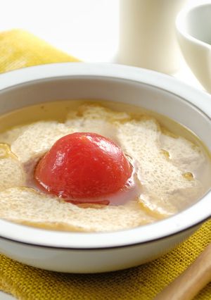 豆撰栃尾の油揚げとトマトのスープ-レシピのメイン写真