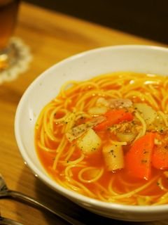 スパゲッティを折っちゃう!簡単スープスパ-レシピのメイン写真