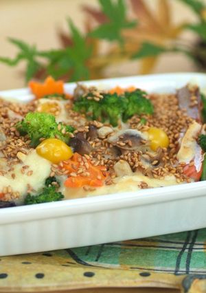 柚子の香かおる　鮭の豆乳金ごまグラタン-レシピのメイン写真
