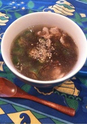 もずくとオクラの中華風スープ(豚肉入り)-レシピのメイン写真
