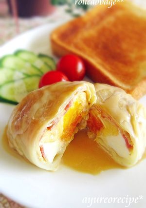 卵とチーズのキャベツ包み♪-レシピのメイン写真