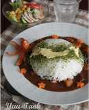 がんばれ日本☆スライスチーズでデコカレー