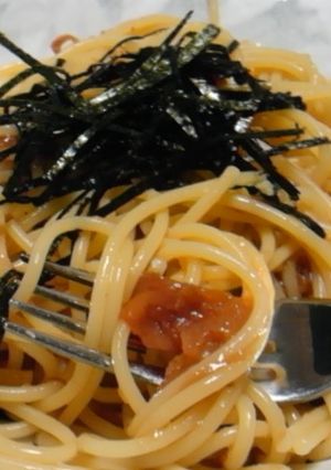 何もない時に！簡単梅パスタ(￠ω￠)-レシピのメイン写真
