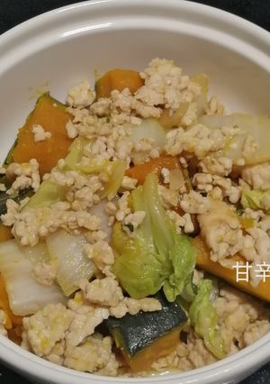 かぼちゃと白菜のひき肉甘辛炒め-レシピのメイン写真
