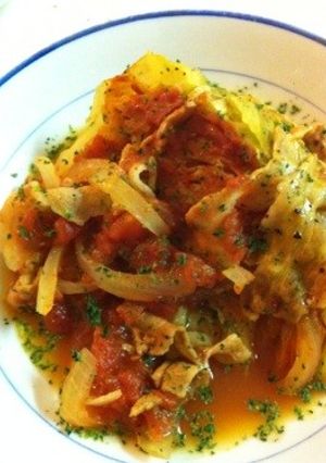 豚バラとキャベツのトマト缶煮♪-レシピのメイン写真
