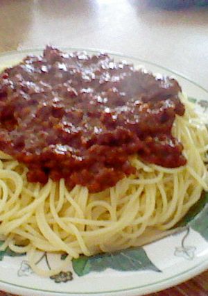 残り物で、ミートソーススパゲッティ!-レシピのメイン写真