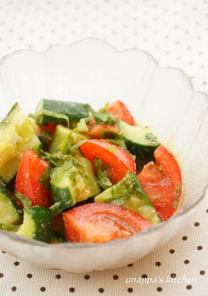 麺つゆで簡単!胡瓜とトマトの胡麻和え-レシピのメイン写真
