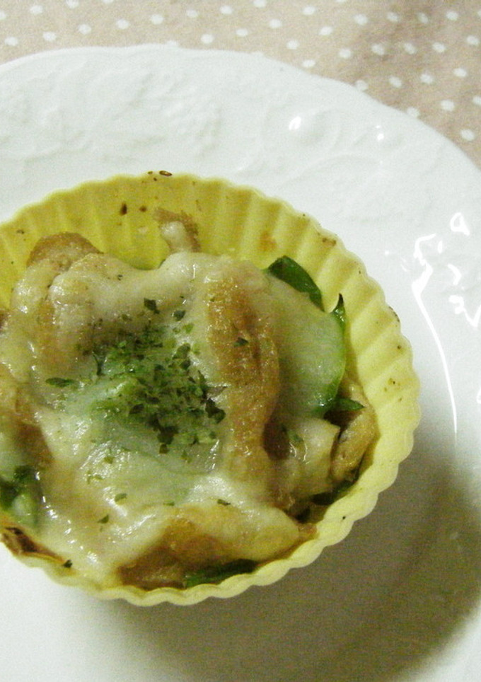 お弁当に❤絹さやと油揚げのチーズ焼き♬-レシピのメイン写真