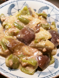なすとピーマンの豆乳肉味噌炒め-レシピのメイン写真