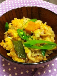 豚肉とかぼちゃの炊き込みご飯-レシピのメイン写真