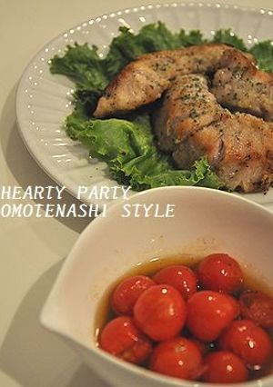 まぐろホホ肉のステーキ　トマトソー酢-レシピのメイン写真