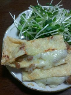 納豆とチーズの油揚げ包み焼き-レシピのメイン写真