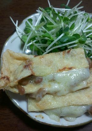 納豆とチーズの油揚げ包み焼き-レシピのメイン写真