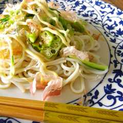 รูปของ ちゅるっと♪オクラ＆おかかのマヨ素麺