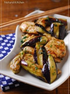 茄子と鶏ムネ肉の大葉醤油炒め-レシピのメイン写真