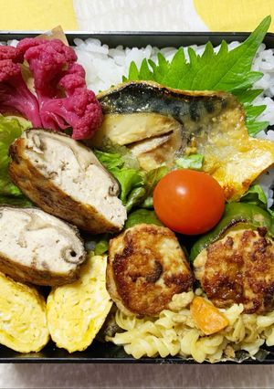 7/8ﾖｯﾁｬﾝ☆椎茸とピーマン肉詰弁当-レシピのメイン写真