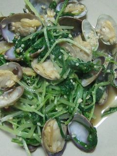 あさりと水菜のかんたん酒蒸し-レシピのメイン写真