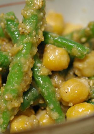 インゲンとひよこ豆のごま味噌和え-レシピのメイン写真