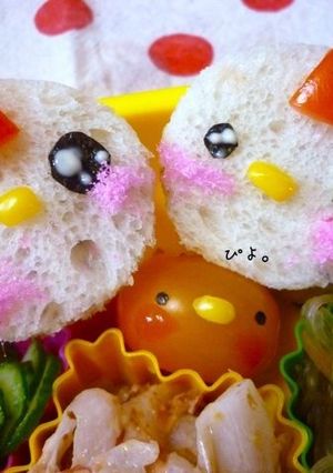 食パンで☆にわとりさんキャラ弁-レシピのメイン写真