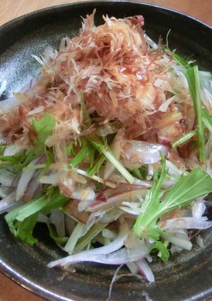 新玉＆水菜のさっぱりしゃきしゃきサラダ-レシピのメイン写真